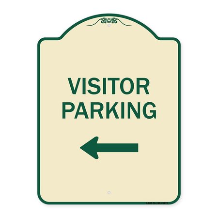 SIGNMISSION Designer Series-Visitor Parking 1, Tan & Green Heavy-Gauge Aluminum, 24" x 18", TG-1824-9872 A-DES-TG-1824-9872